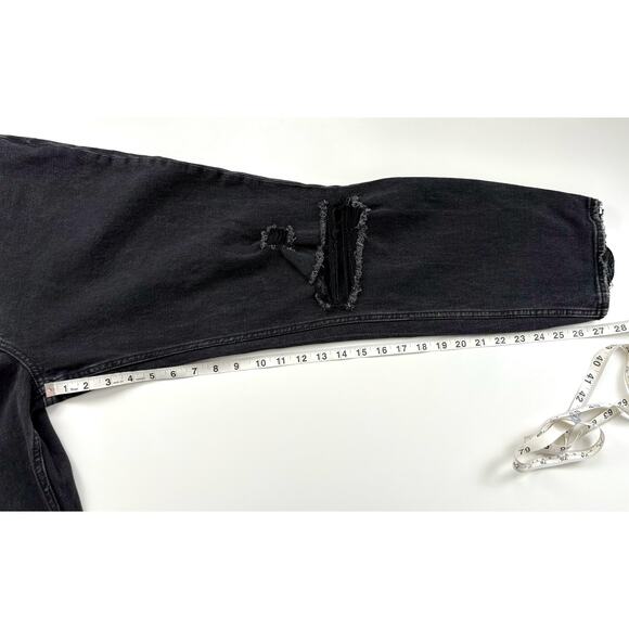 Abercrombie The Ankle Straight Ultra High Rise Jeans Size 32 Long Distressed - Picture 14 of 14